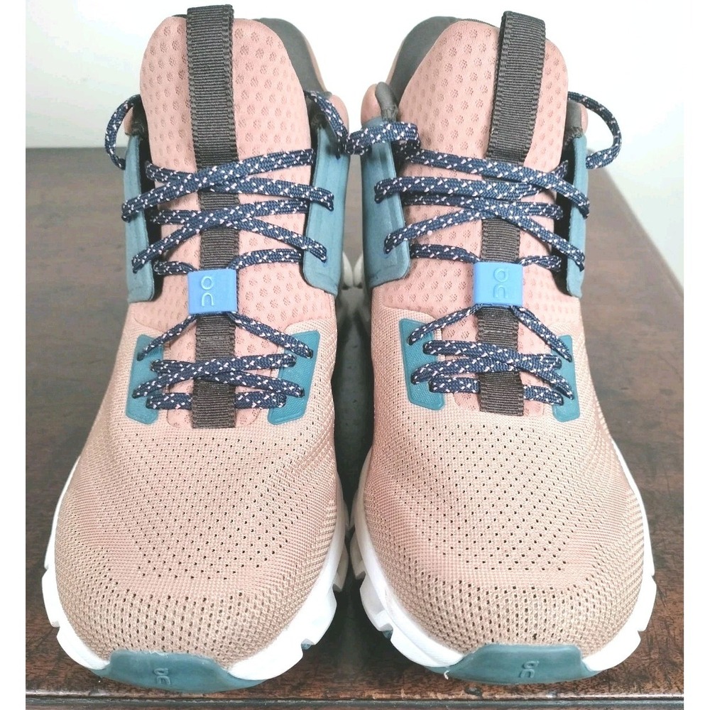 On Running Cloudrock Waterproof Hiking Boots Women Size 11 Rose Dust Teal‎ Blue